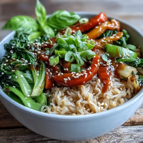 Vibrant low-carb Shirataki Noodle Bowl tossed in a fragrant ginger sauce for a healthy, quick meal.