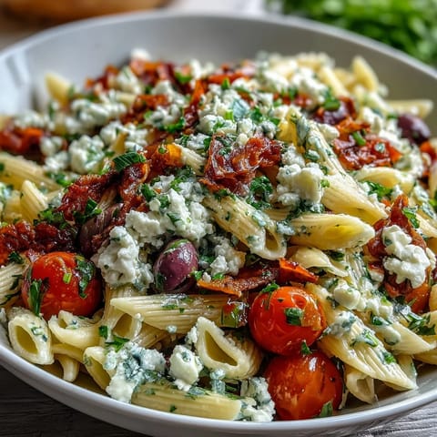 Greek Pasta Salad Olives Feta