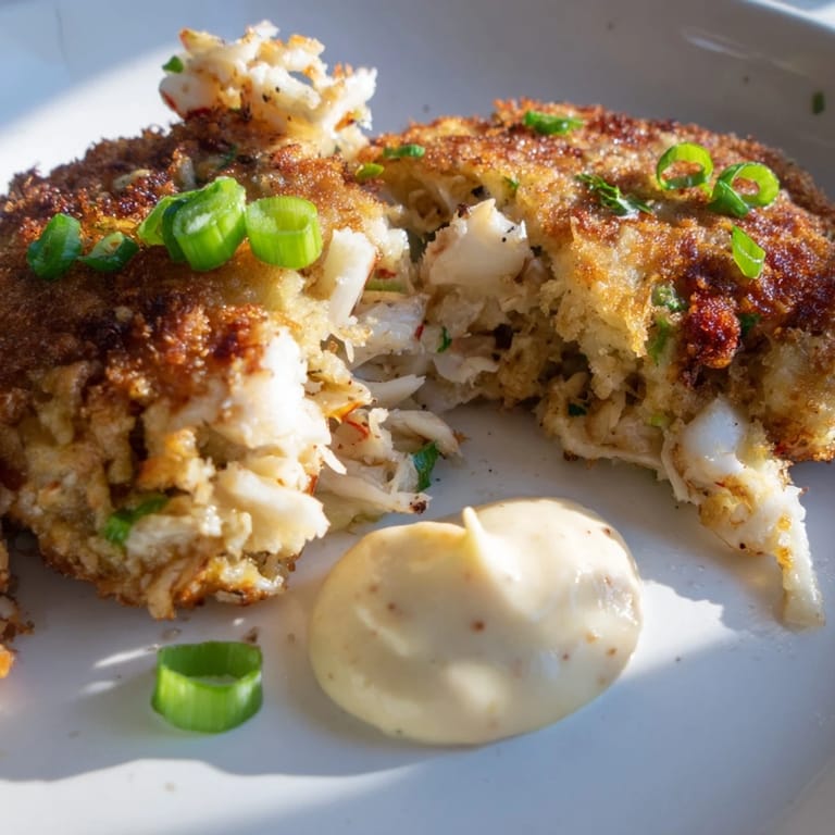 Pan-fried crab cakes resting on paper towels, with fresh lemon and herbs nearby, capturing that homemade cooking vibe.