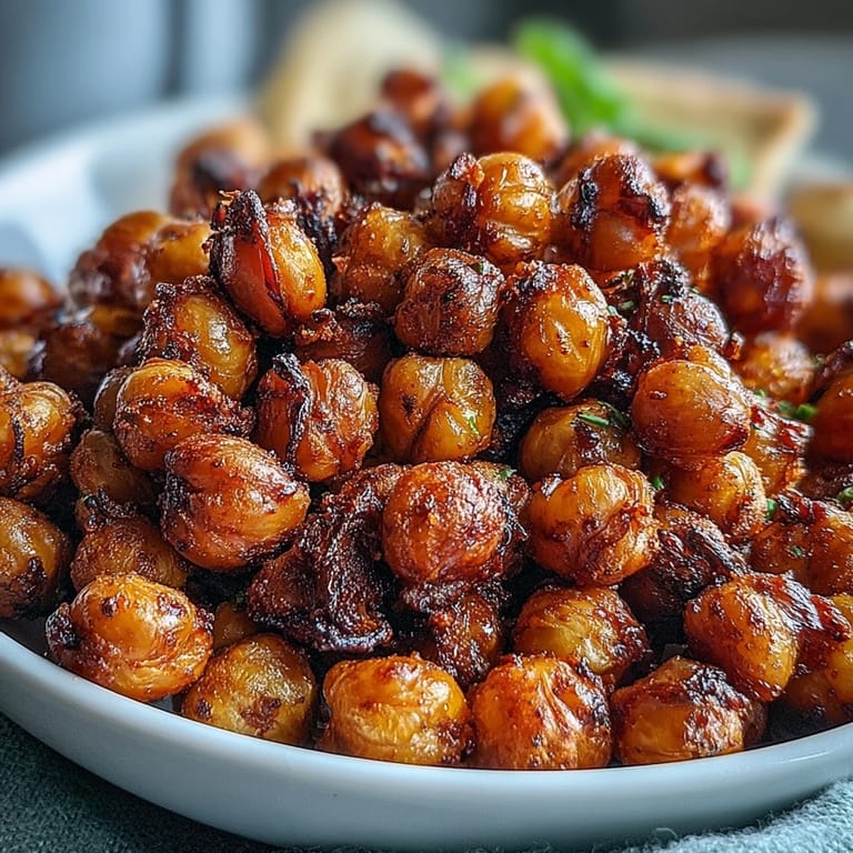 Crunchy, healthy Crispy Chickpea Snack emerging golden brown from the oven.