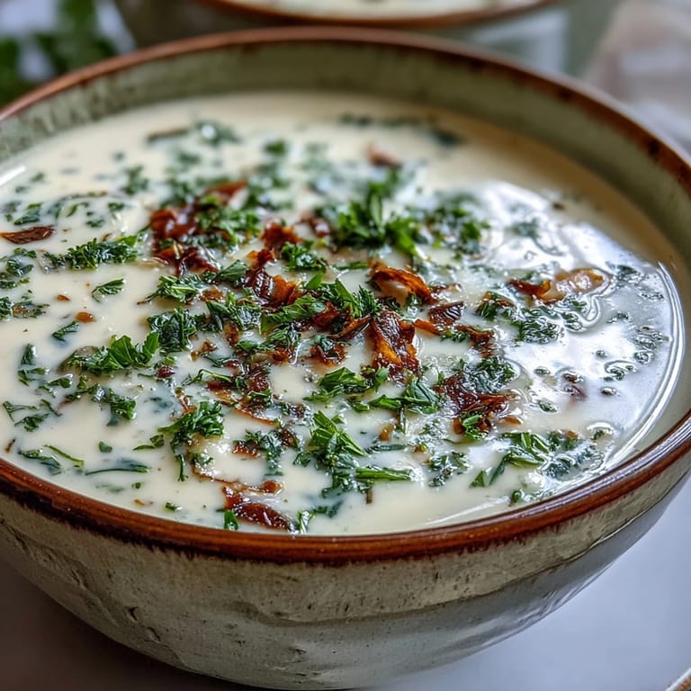 Velvety homemade creamy vegetable soup in a rustic bowl, perfect for a cozy lunch or light dinner.