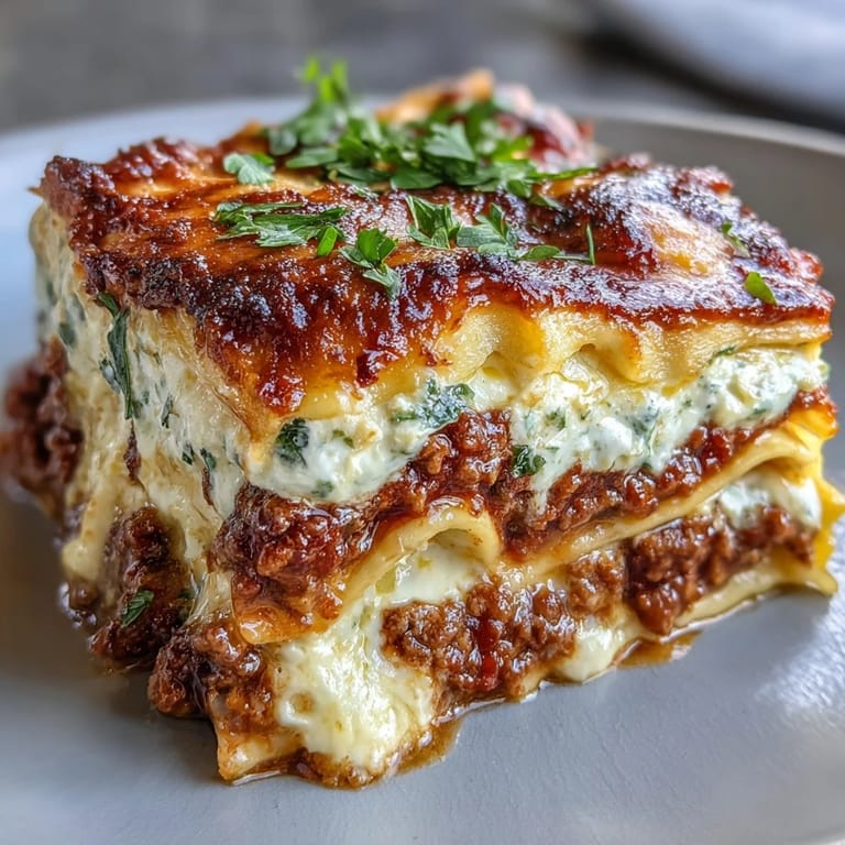A hearty slice of World's Best Lasagna reveals tender noodles, savory sausage layers, and melty mozzarella, perfect for a comforting family dinner.