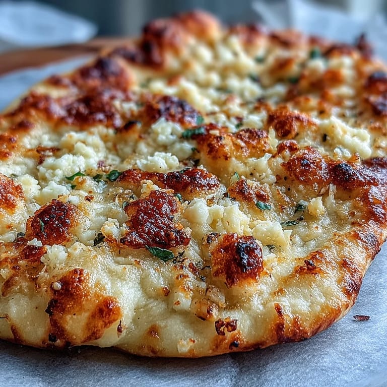 Warm The Best Easy Garlic Naan Bread served alongside a rich curry, perfect for scooping.