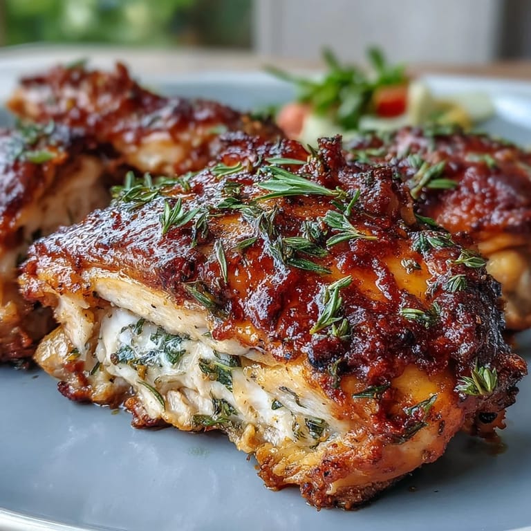 Herb-marinated chicken thighs and colorful root vegetables baked together for a wholesome, easy dinner.  