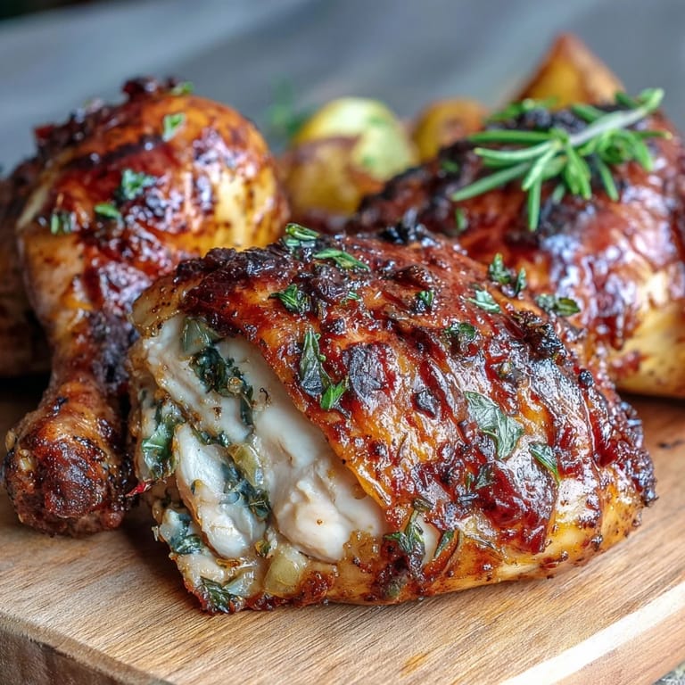 Juicy herb-seasoned chicken paired with tender roasted carrots, parsnips, and sweet potatoes in one pan.