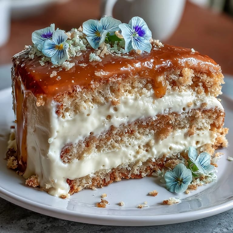 Beautiful spring naked cake with edible flowers and lemon curd, featuring creamy layers and vibrant lemon accents.