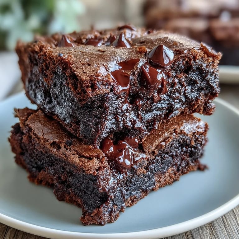 Easy chocolate chip brownie cookies baked from mix, chewy and rich with gooey chocolate centers.  