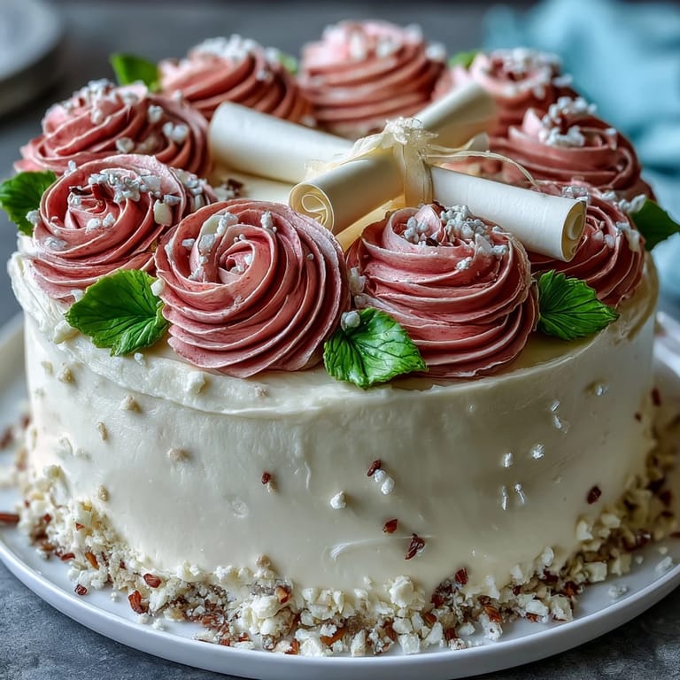 Festive graduation sheet cake adorned with lush buttercream roses and an edible diploma centerpiece.