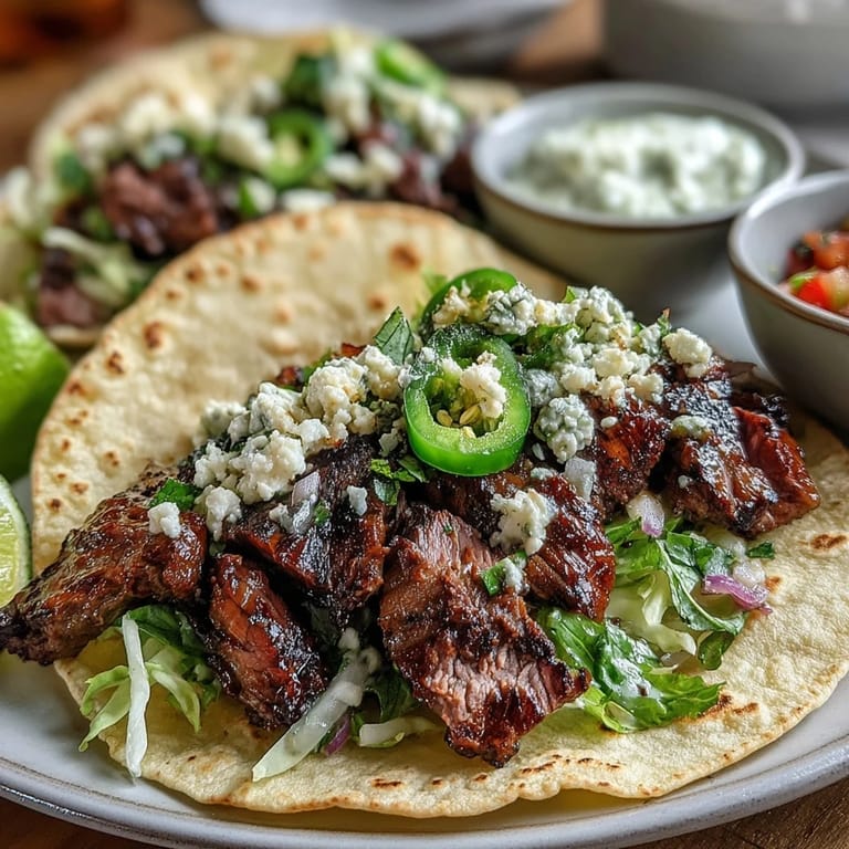 Guests assemble juicy grilled carne asada tacos at a colorful Cinco de Mayo taco bar, featuring crisp lettuce, creamy guacamole, and zesty salsa.