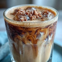 Refreshing iced brown sugar oat milk shaken espresso, frothy and creamy with a hint of cinnamon, perfect for a homemade coffeehouse treat.  
