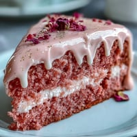 Ethereal Bridal Shower Rosé Velvet Cake with shimmering gold drip.