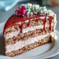 Blush-pink Rosé Velvet Cake gleams with an elegant gold drip topping for celebrations.
